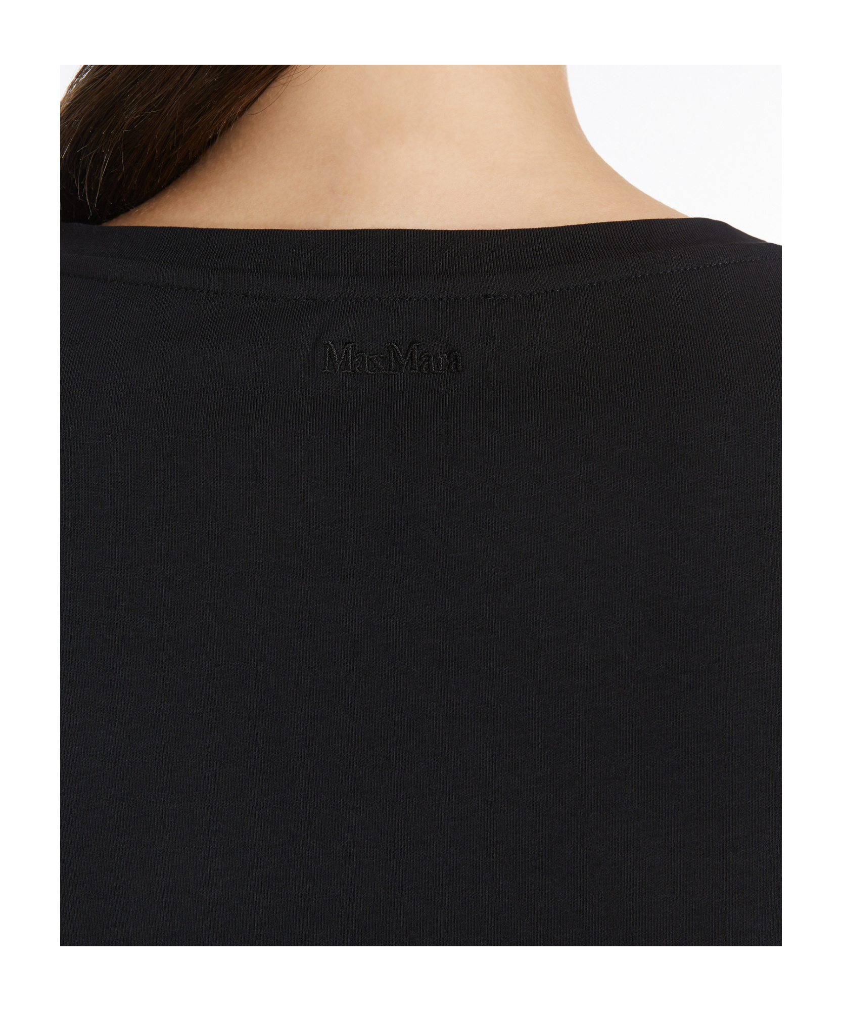 Max Mara Boat Neck T-shirt In Black
