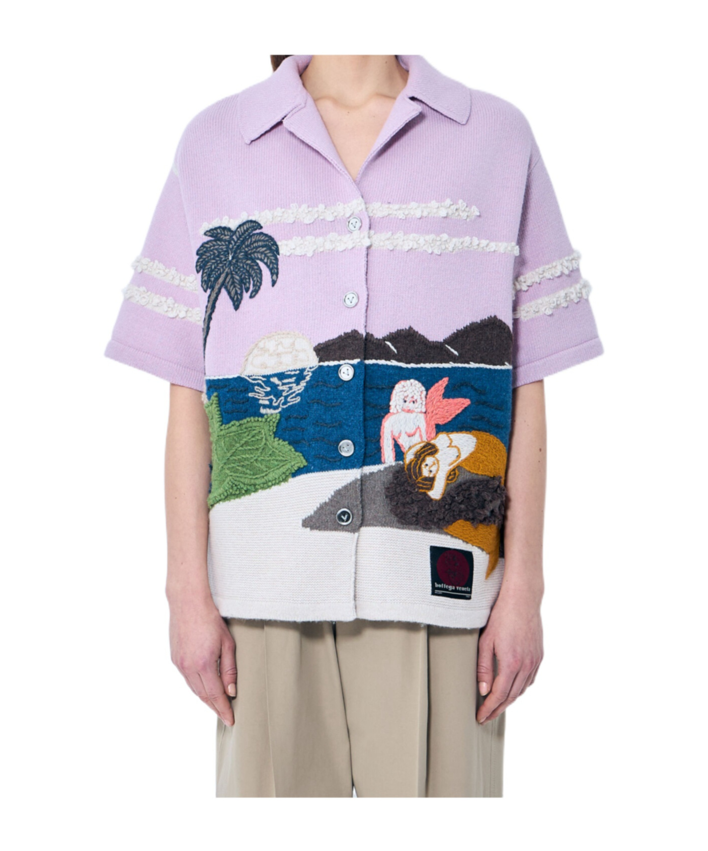 Bottega Veneta Intarsia Knit Shirt In Multicolor