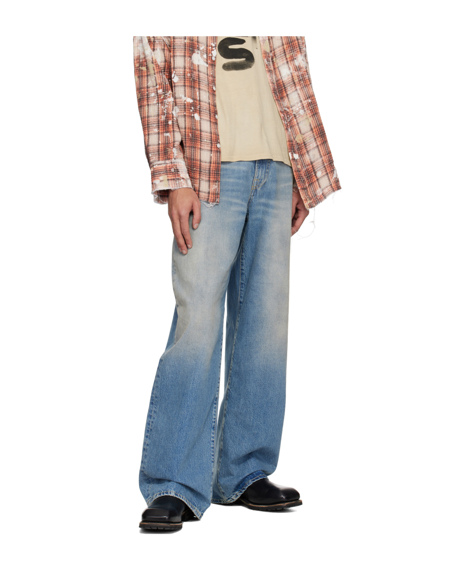 R13 Jeans With Belt Loops In Blue