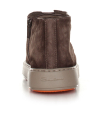 Santoni Dump-high Middle Allacciata Con Zip Interna In Brown