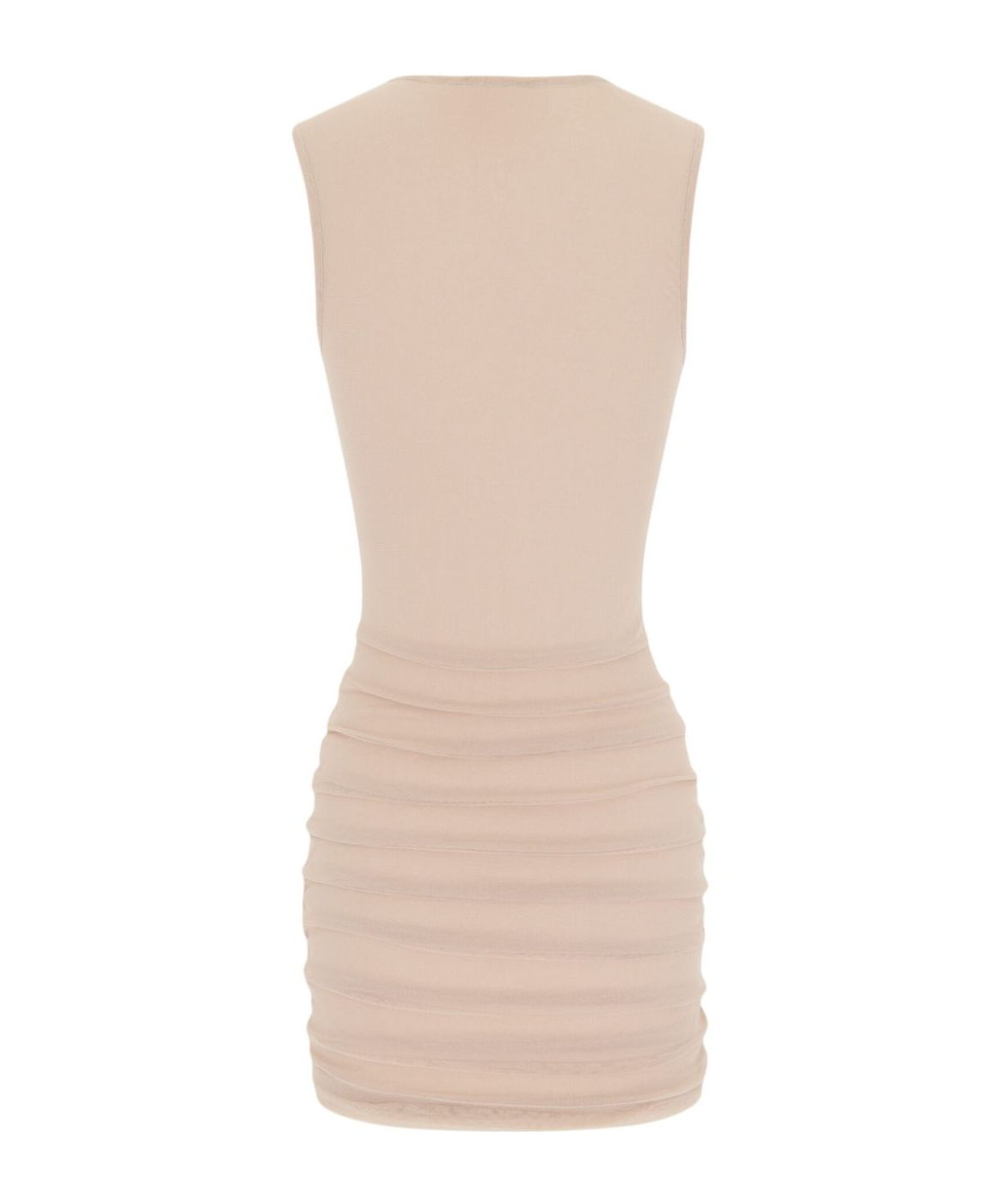 Saint Laurent Abito Canotta In Tulle In Nude
