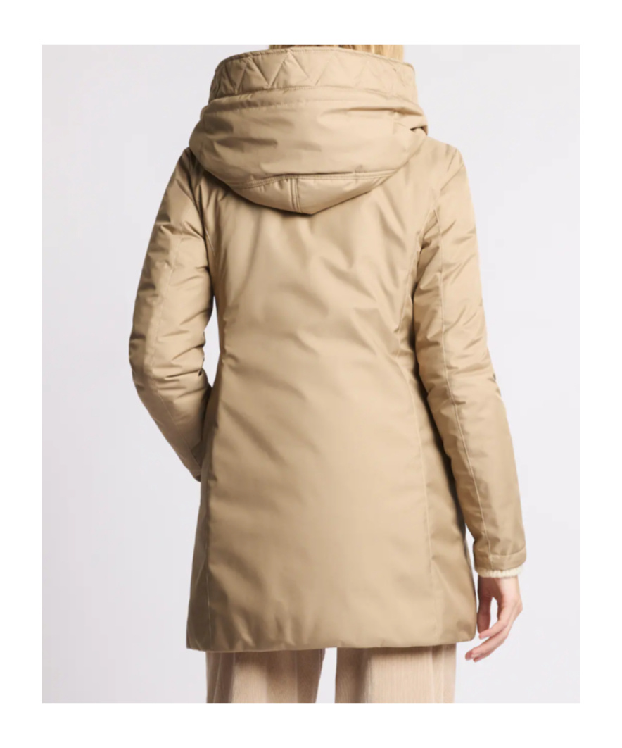 Fay Toggle Coat In Technical Gabardine In Brown