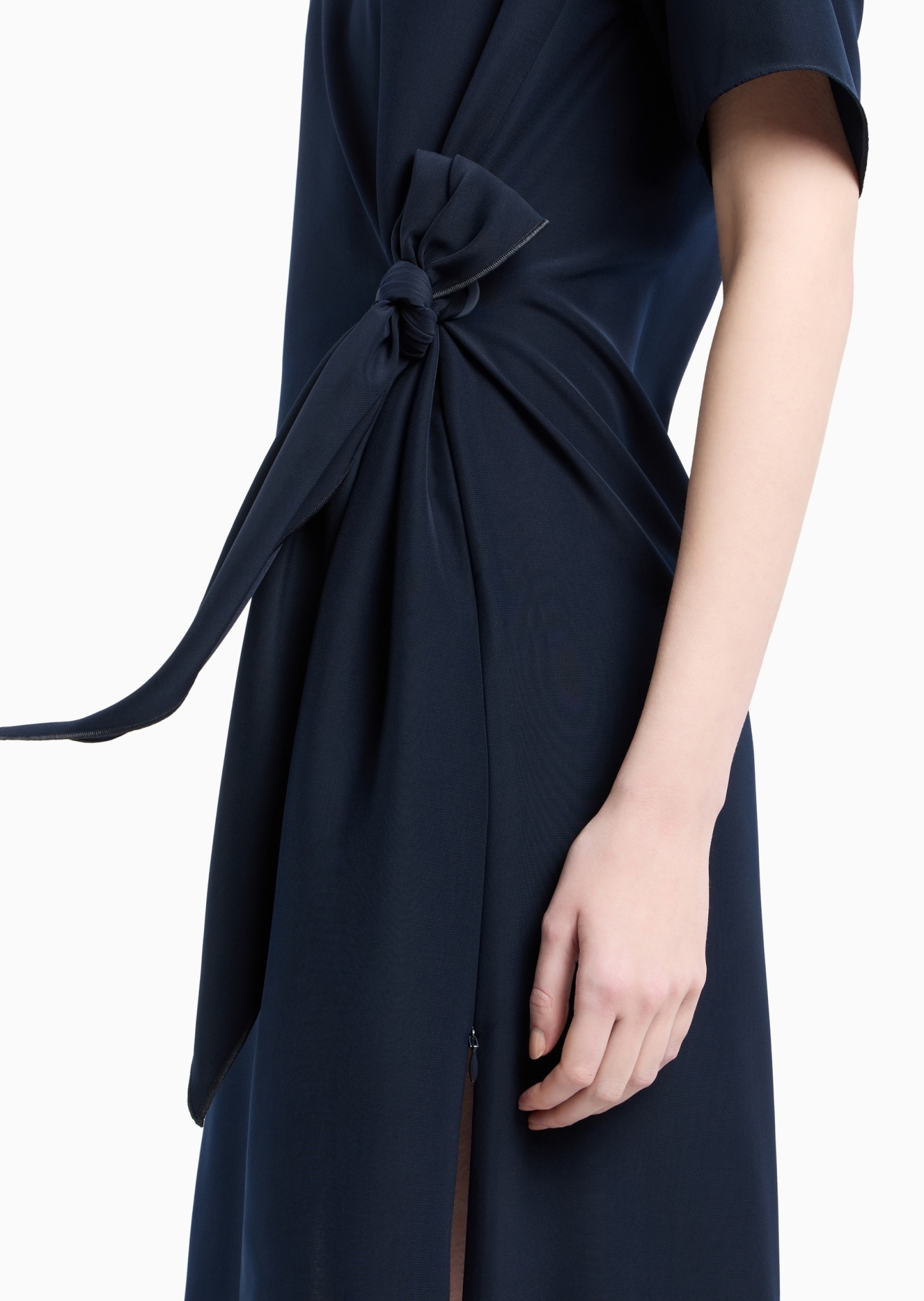 Emporio Armani Round Neck Dress In Black