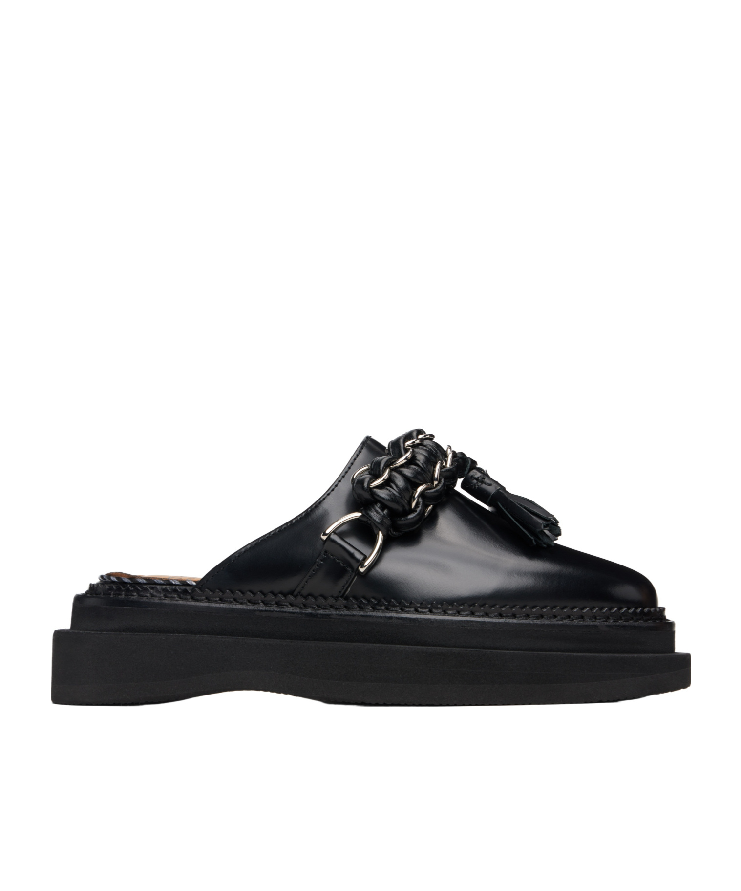 Toga Leather Slip-on Mules In Black