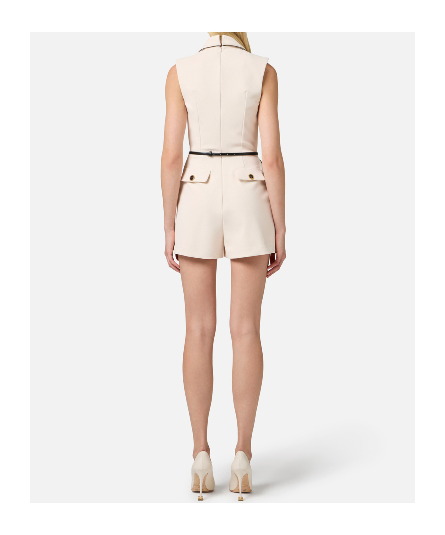 Elisabetta Franchi Crepe Jumpsuit In Pink