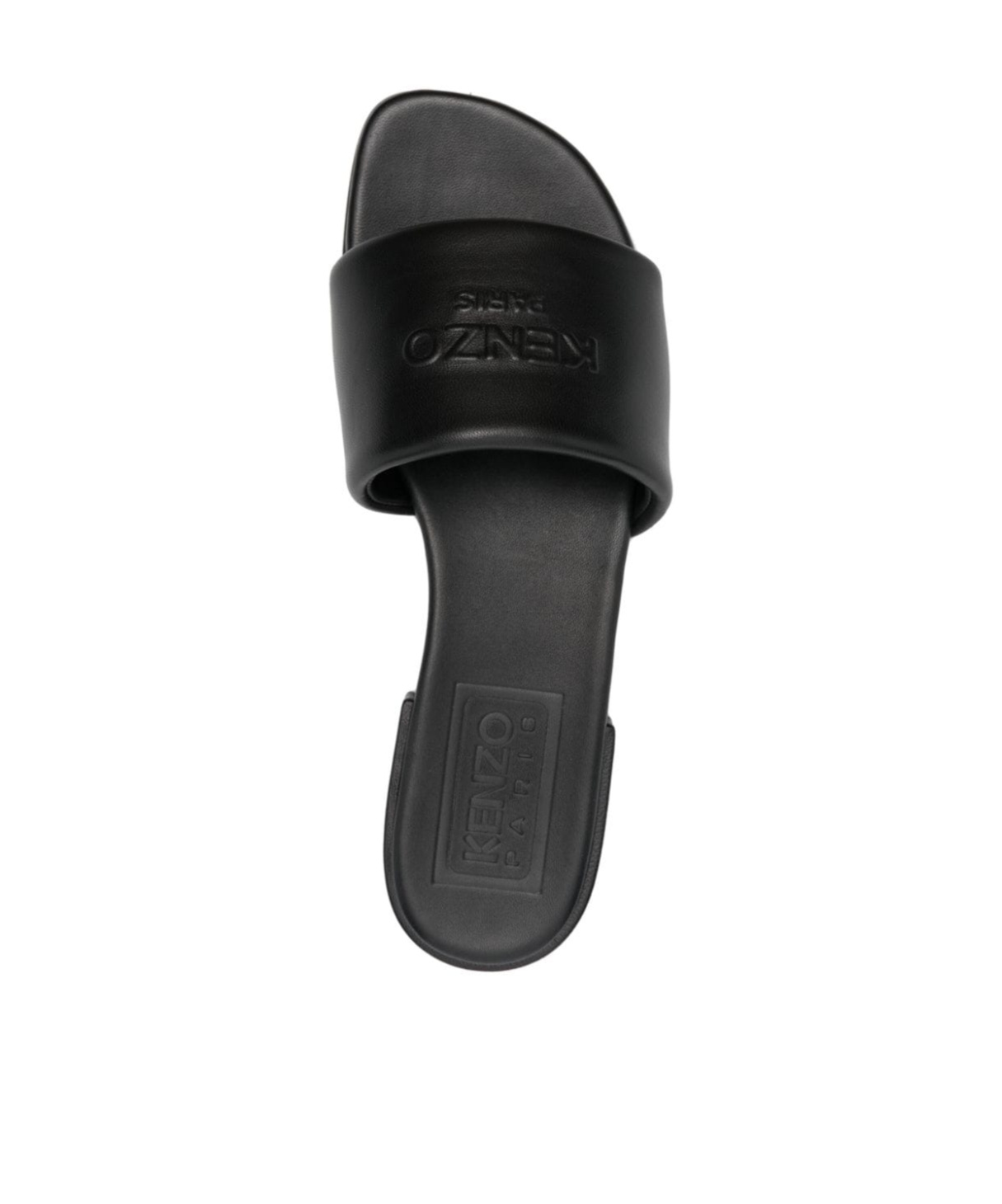 Kenzo Oki Leather Flat Sandals In Black