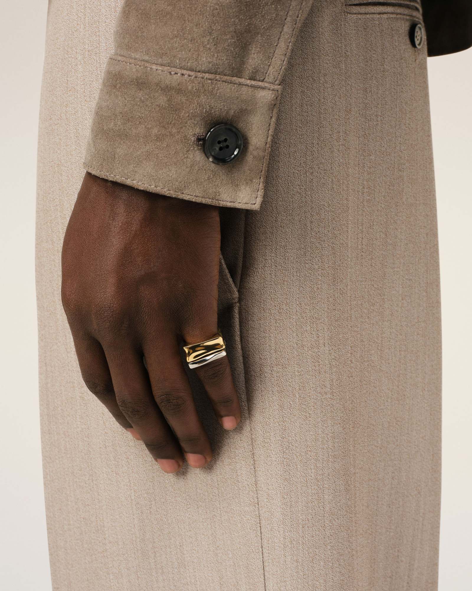 Ami Alexandre Mattiussi Double Ring In Gold/silver