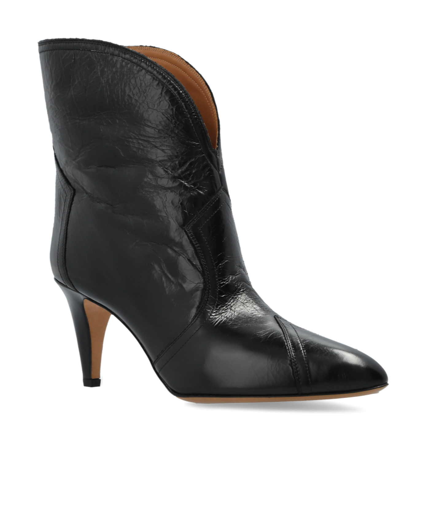 Isabel Marant Acna Leather Ankle Boots In Black