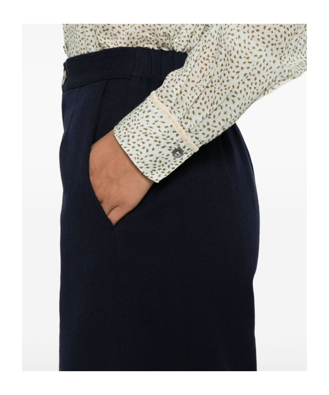 Forte Forte High-waisted Wide-leg Trousers In Soft Blue Fabric In Black