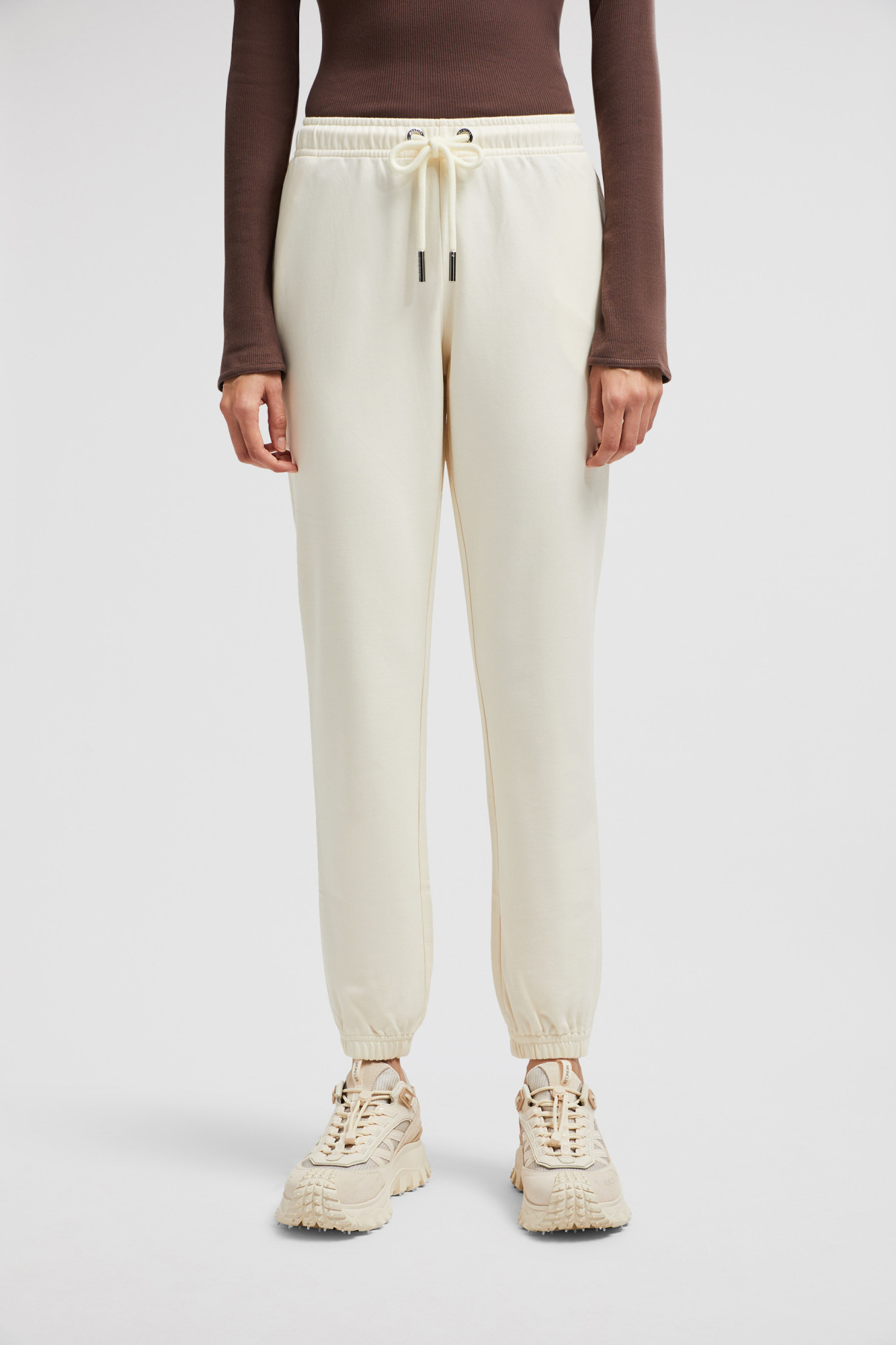 MONCLER LOGO PATCH COTTON TRACKPANTS