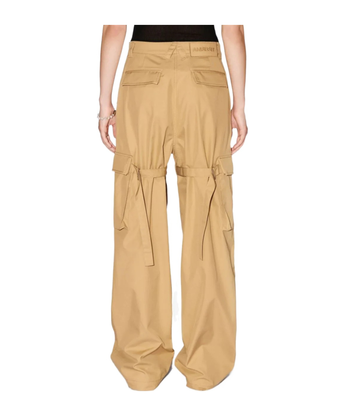 Shop Ambush Straight-leg Cotton Cargo Trousers In Nude