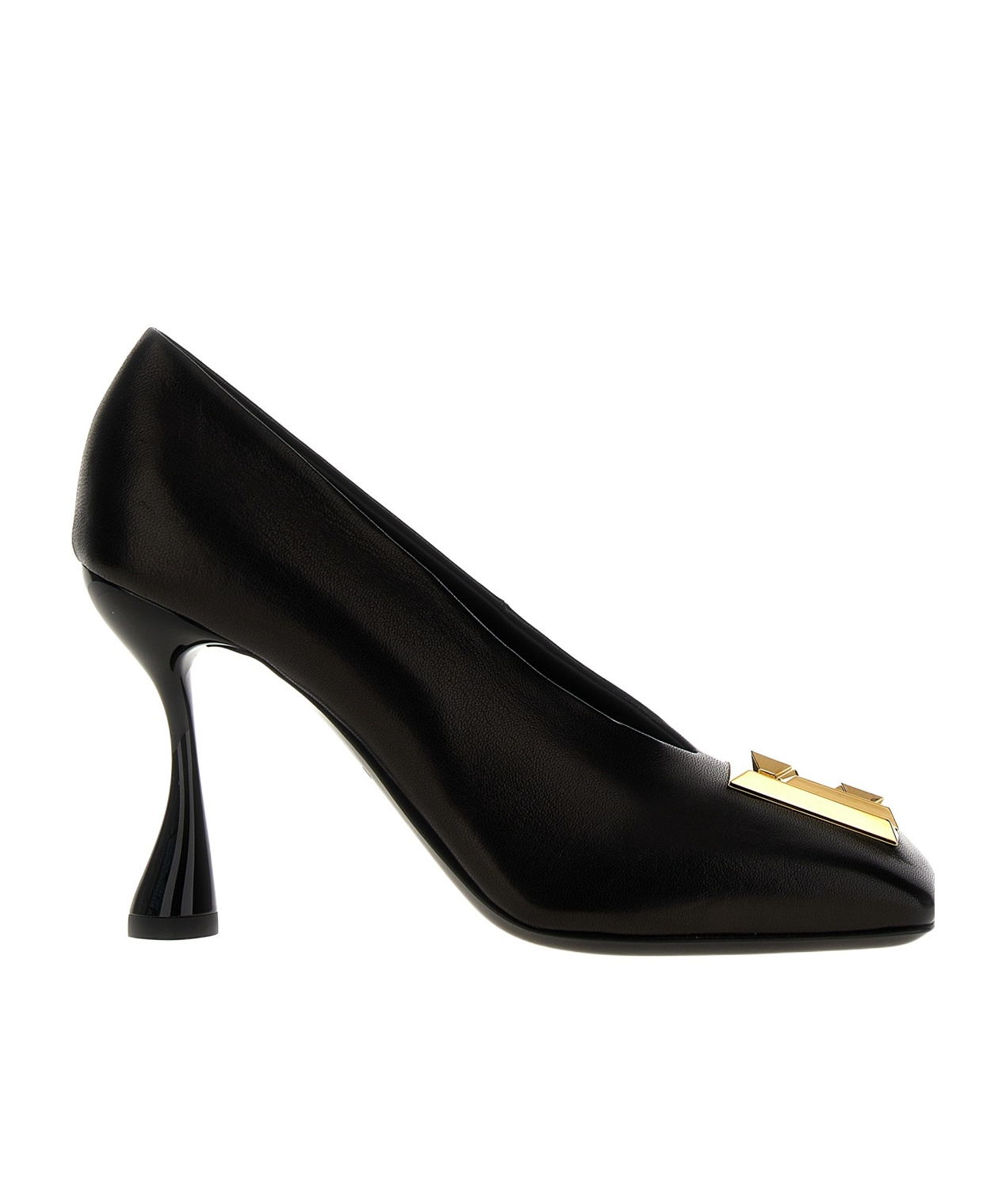 Balmain 'golden Hardware' Sculpted Heel Pumps In Black