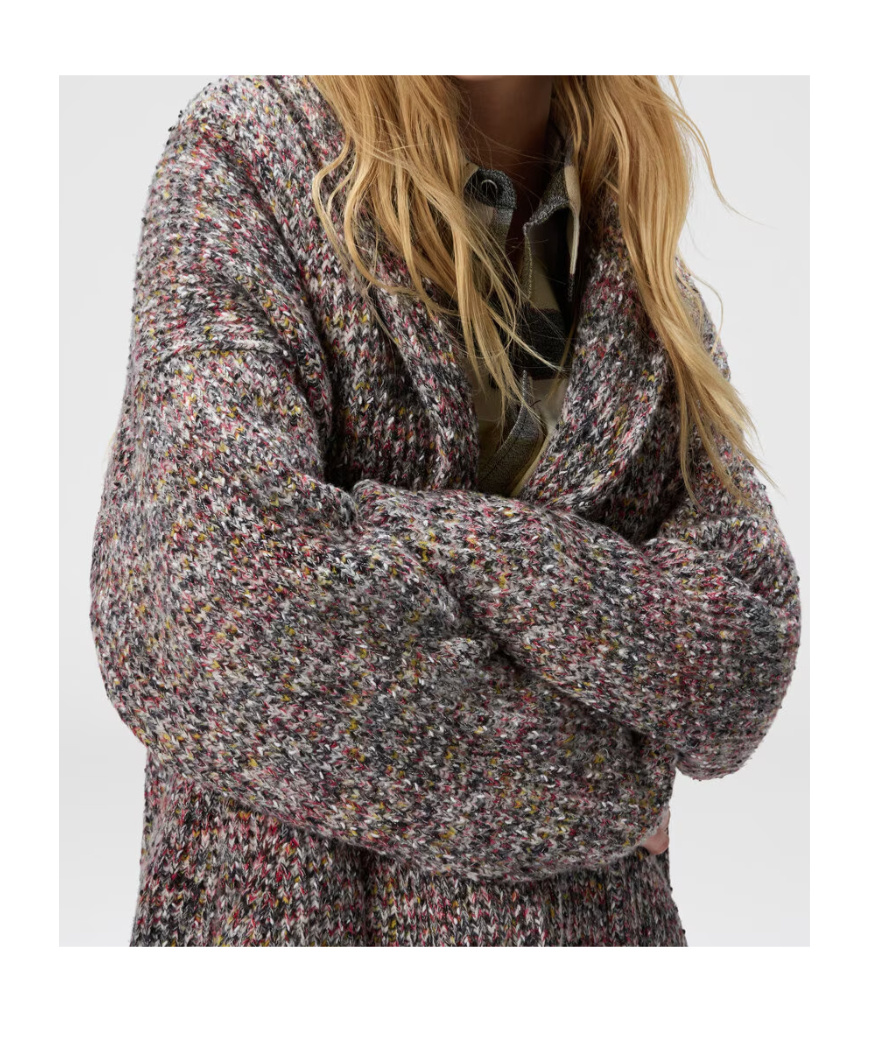 Missoni Oversized Wool Blend Cardigan In Gray