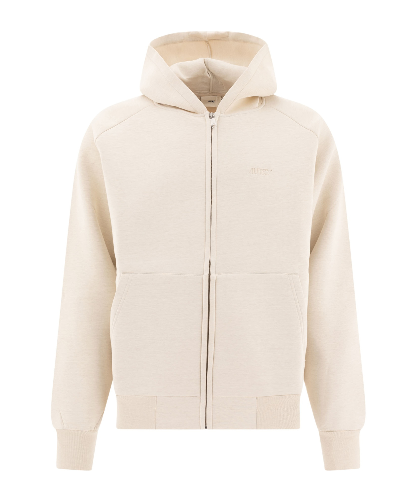 Autry Hooded Kangaroo Ribbed Jackets In White