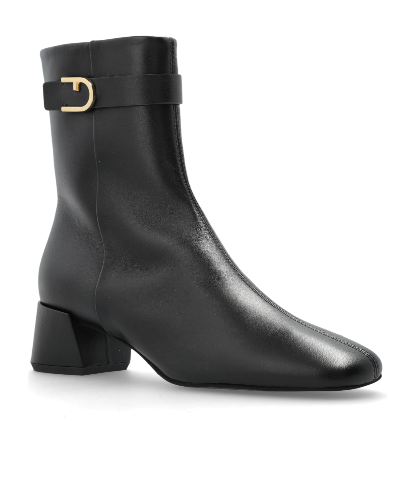 Furla Buckle-fastening Block-heel Boots In Black