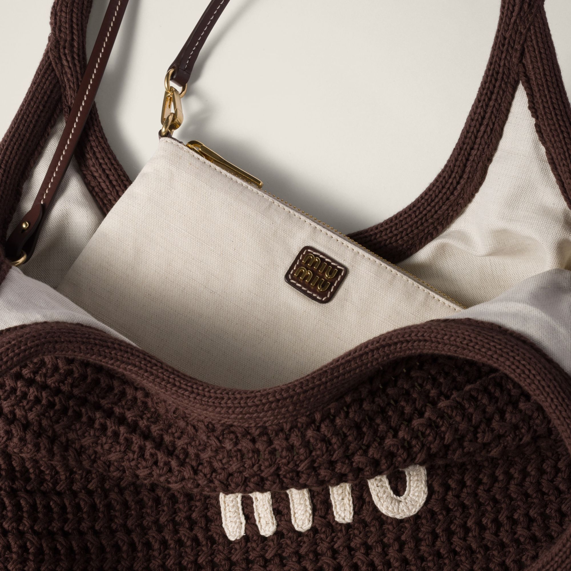 Miu Miu Ivy Raffia-effect Woven Tote Bag