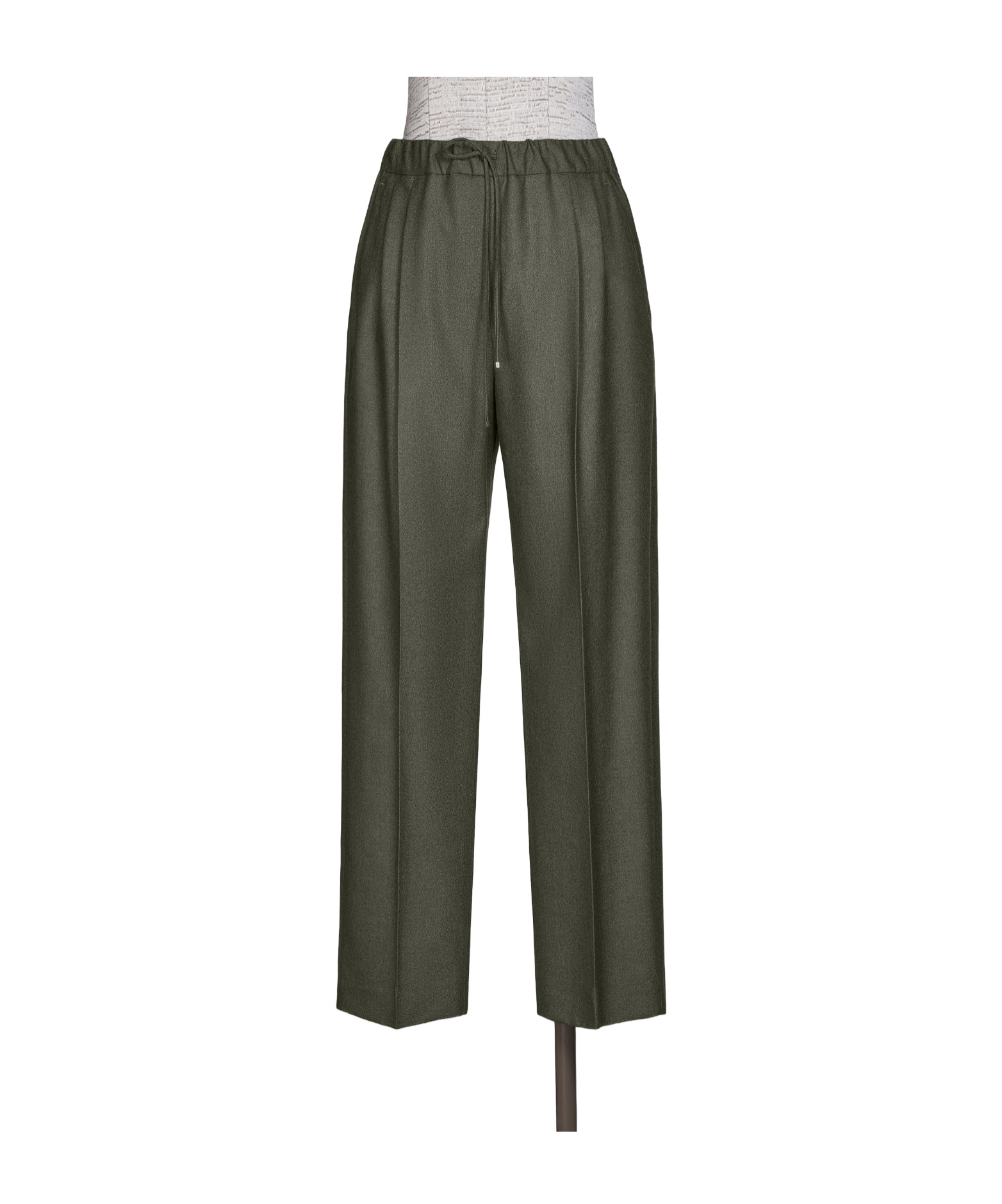 Max Mara Belted Cashmere Trousers In Green