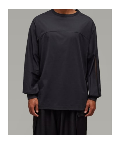 Y-3 Black Mesh Stripes Long Sleeve T-shirt In Black