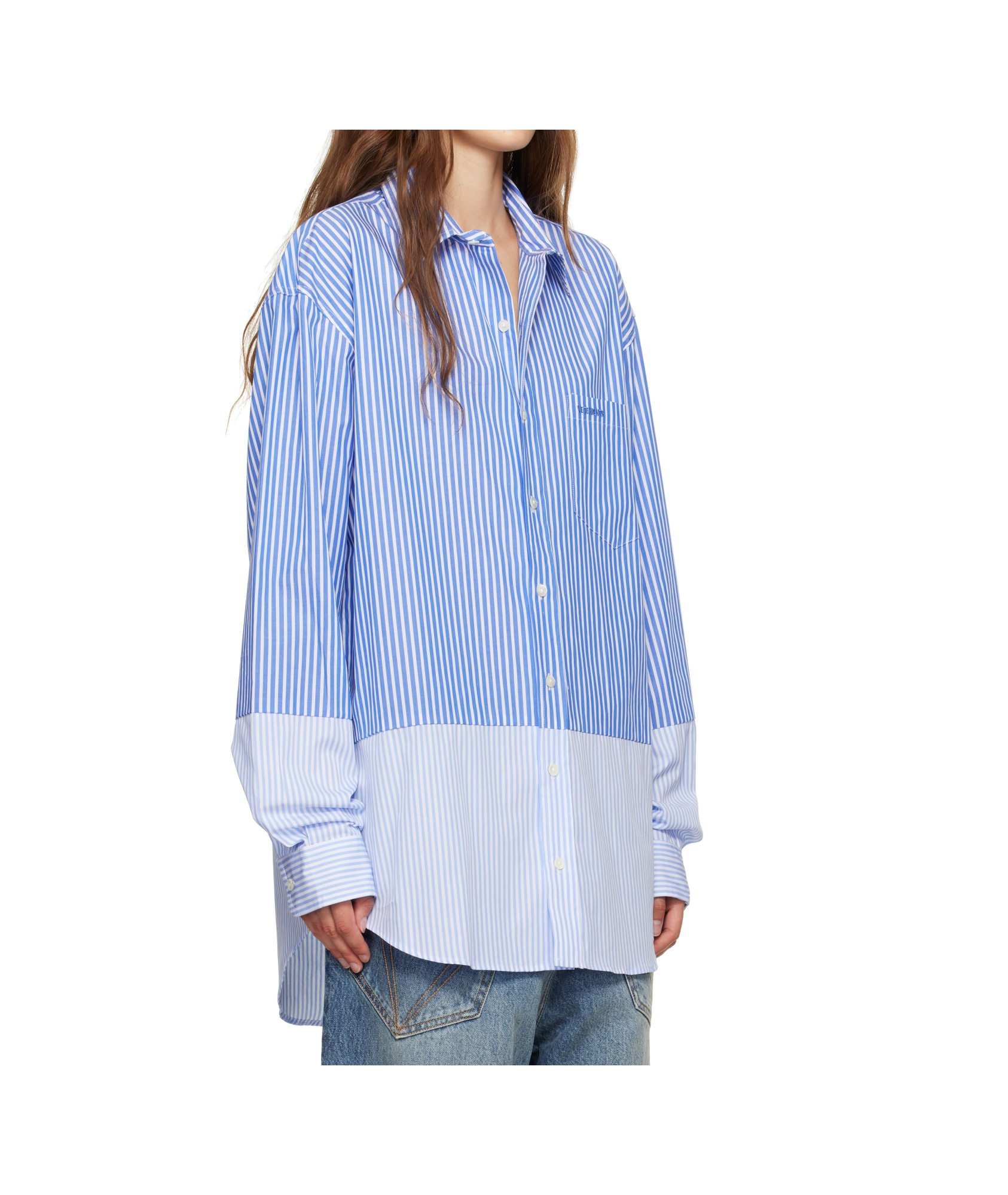 Vetements Splitted Shirt In Blue