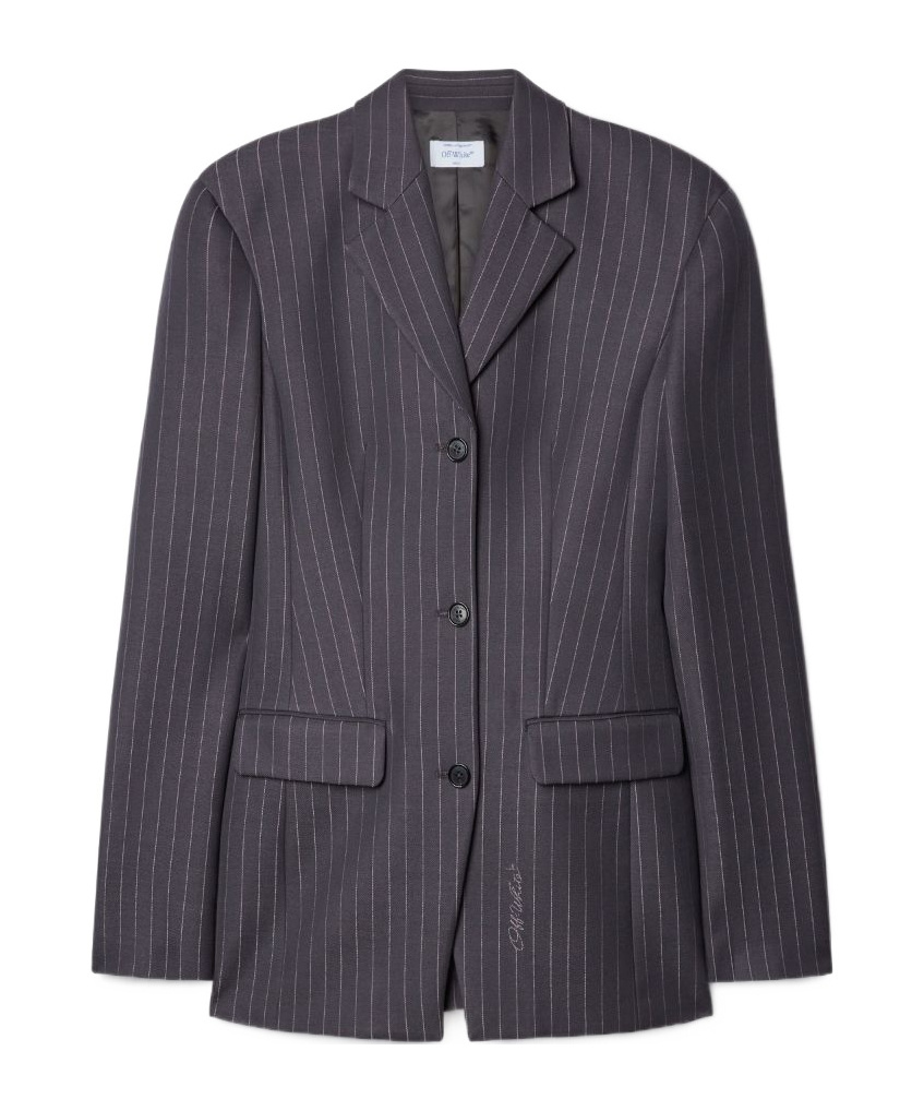 OFF-WHITE OFF-WHITE STRIPED SINGLE-BREASTED BLAZER