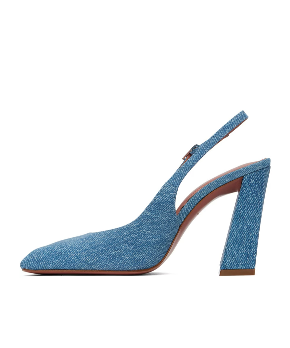 AMINA MUADDI SLING SUEDE HEELS SANDALS