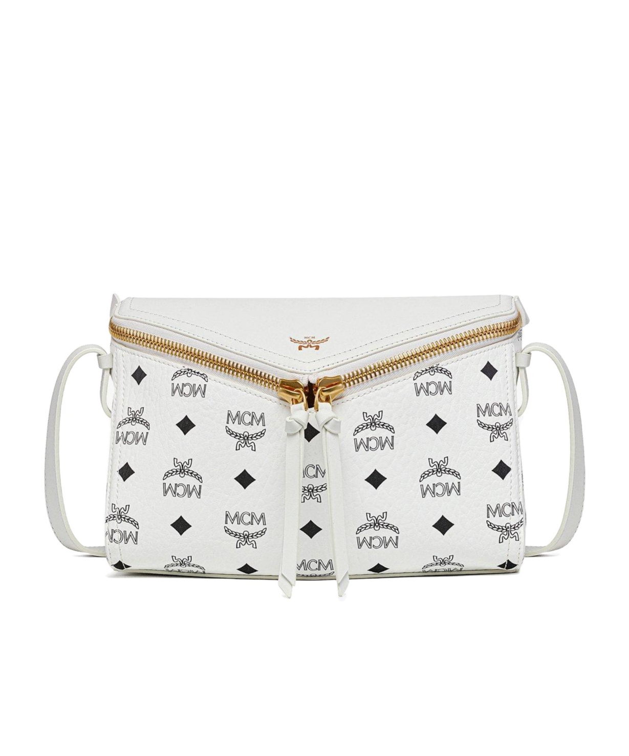 Mcm Diamant Visetos Shoulder Bag In White