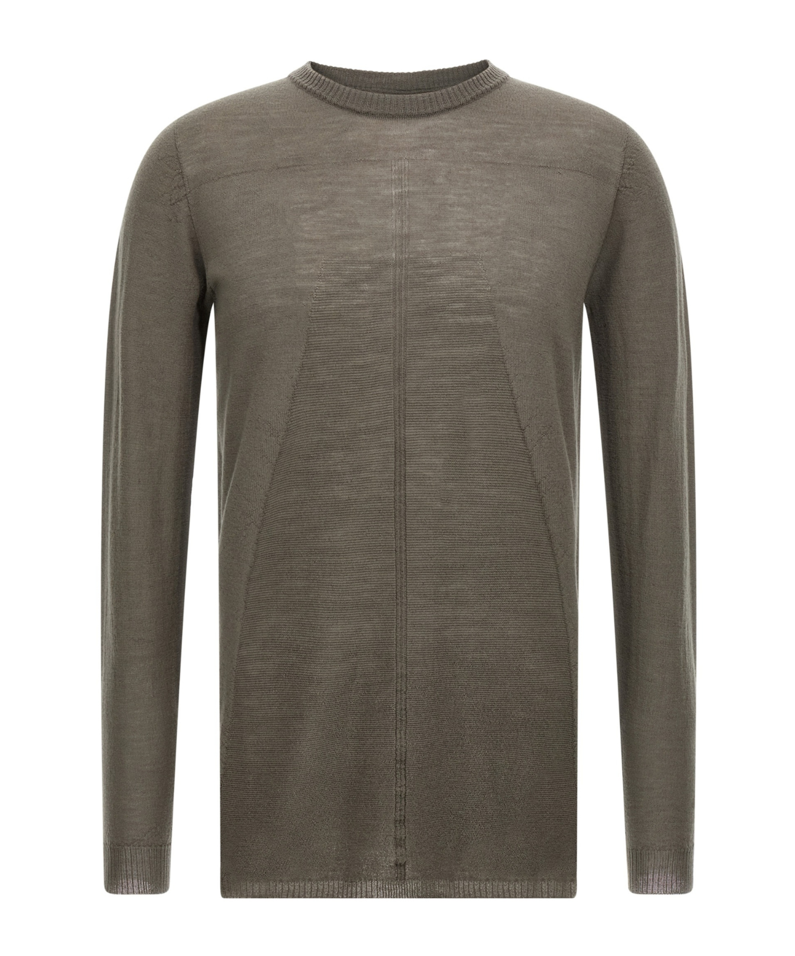 Rick Owens Ribbed Crew-neck Sweater In Gray