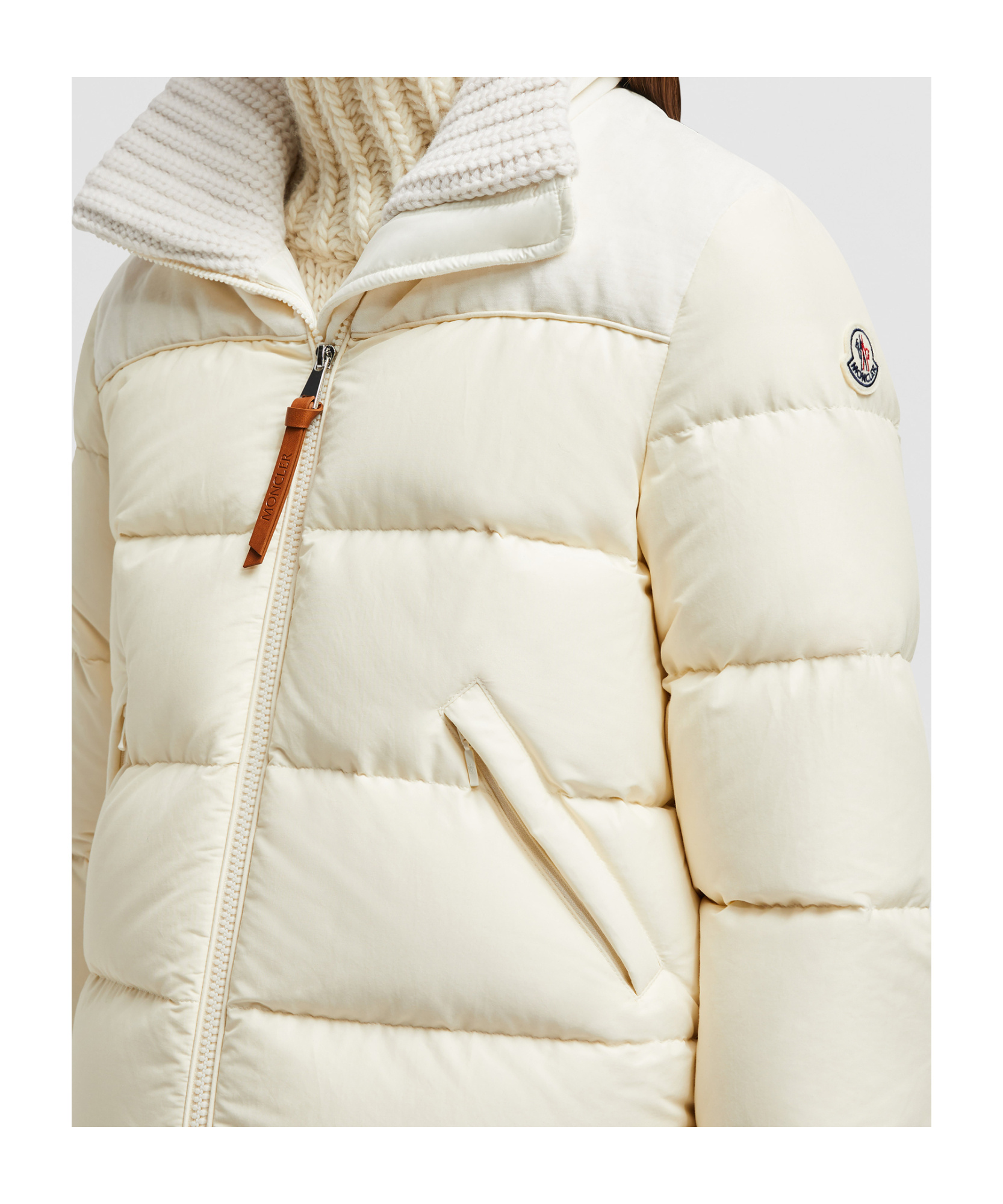 Shop Moncler Puffer Down Jacket In Nude