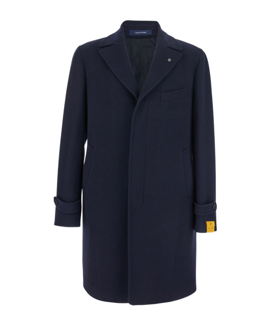 Tagliatore Single-breasted Herringbone Coat In Blue