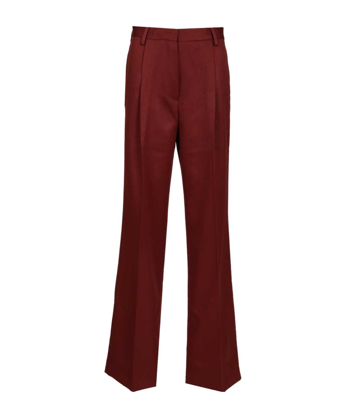 Dries Van Noten Pleated In Shiny Wool Trousers Bordeaux In Brown