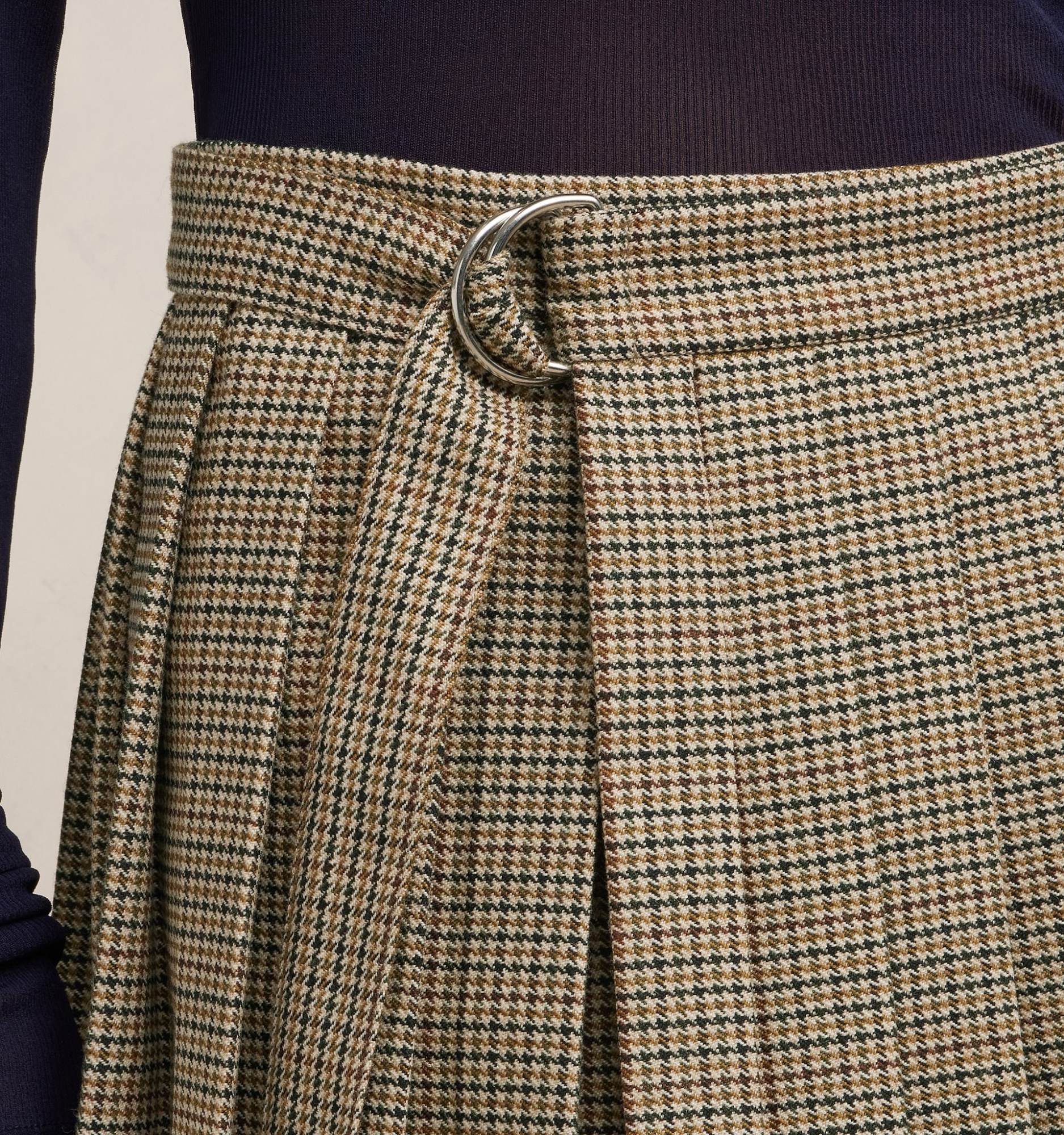 Ami Alexandre Mattiussi Mini Kilt Skirt In Wool Gabardine. In Nude
