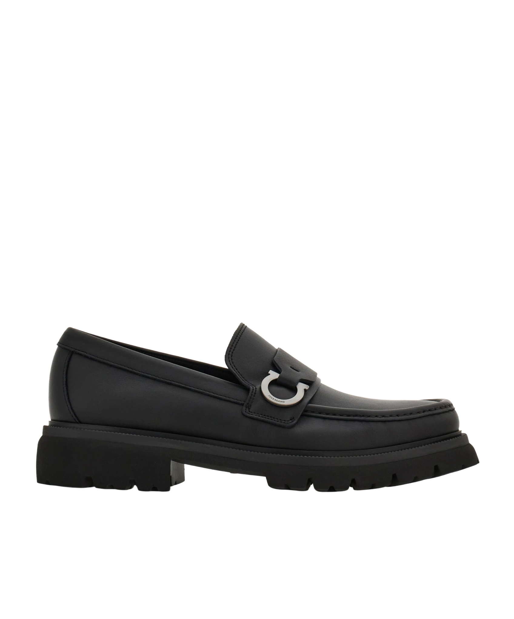 Ferragamo Mocassin Avec Ornement Gancini Noir Taille 44