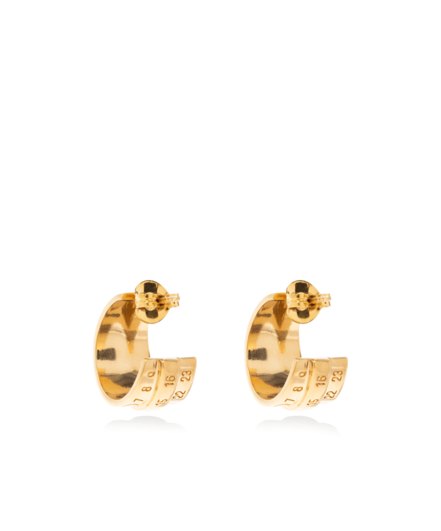 Mm6 Maison Margiela Triple-logo Earrings In Yellow