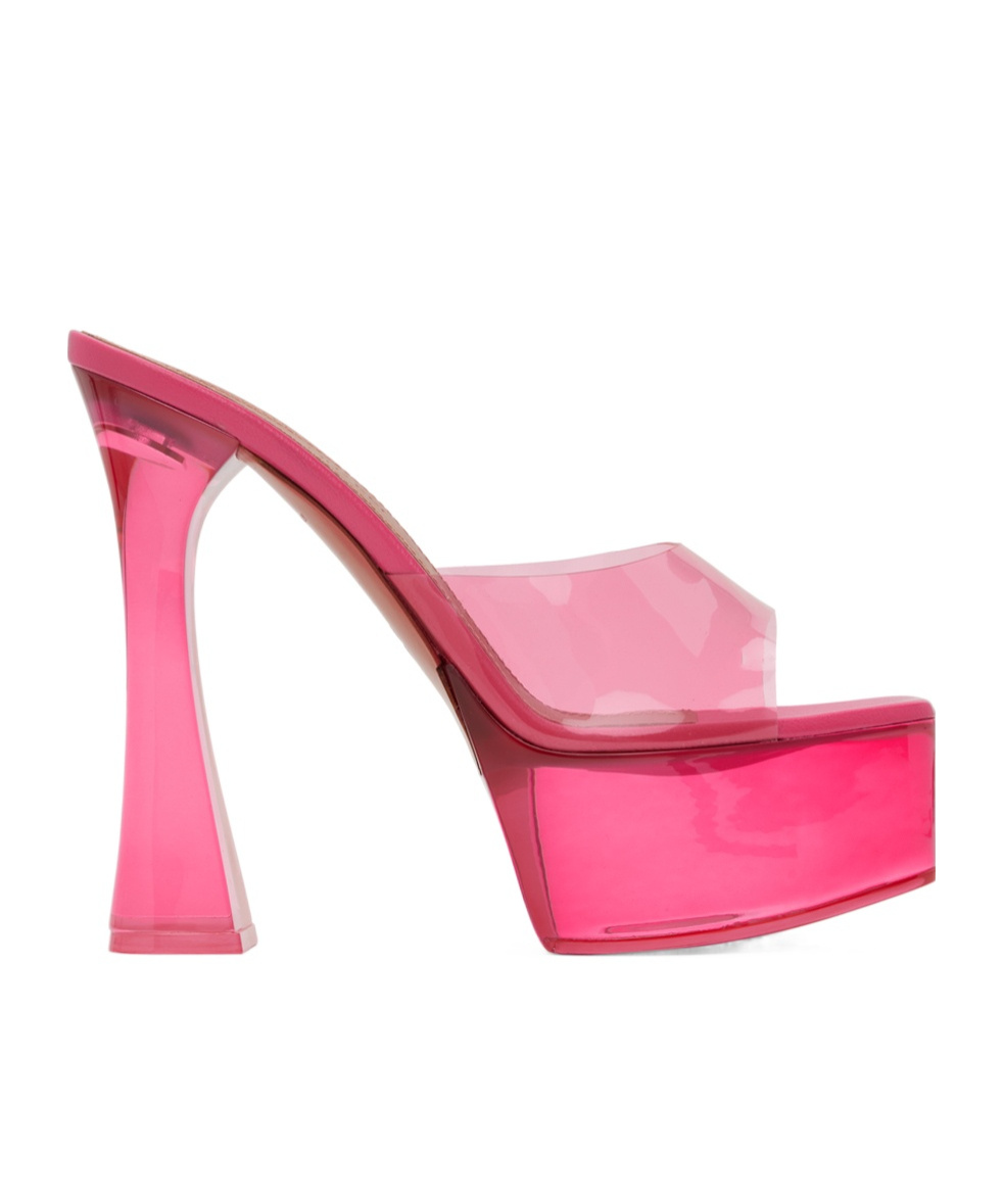 AMINA MUADDI DALIDA GLASS LOGO HIGH-HEELED SANDALS
