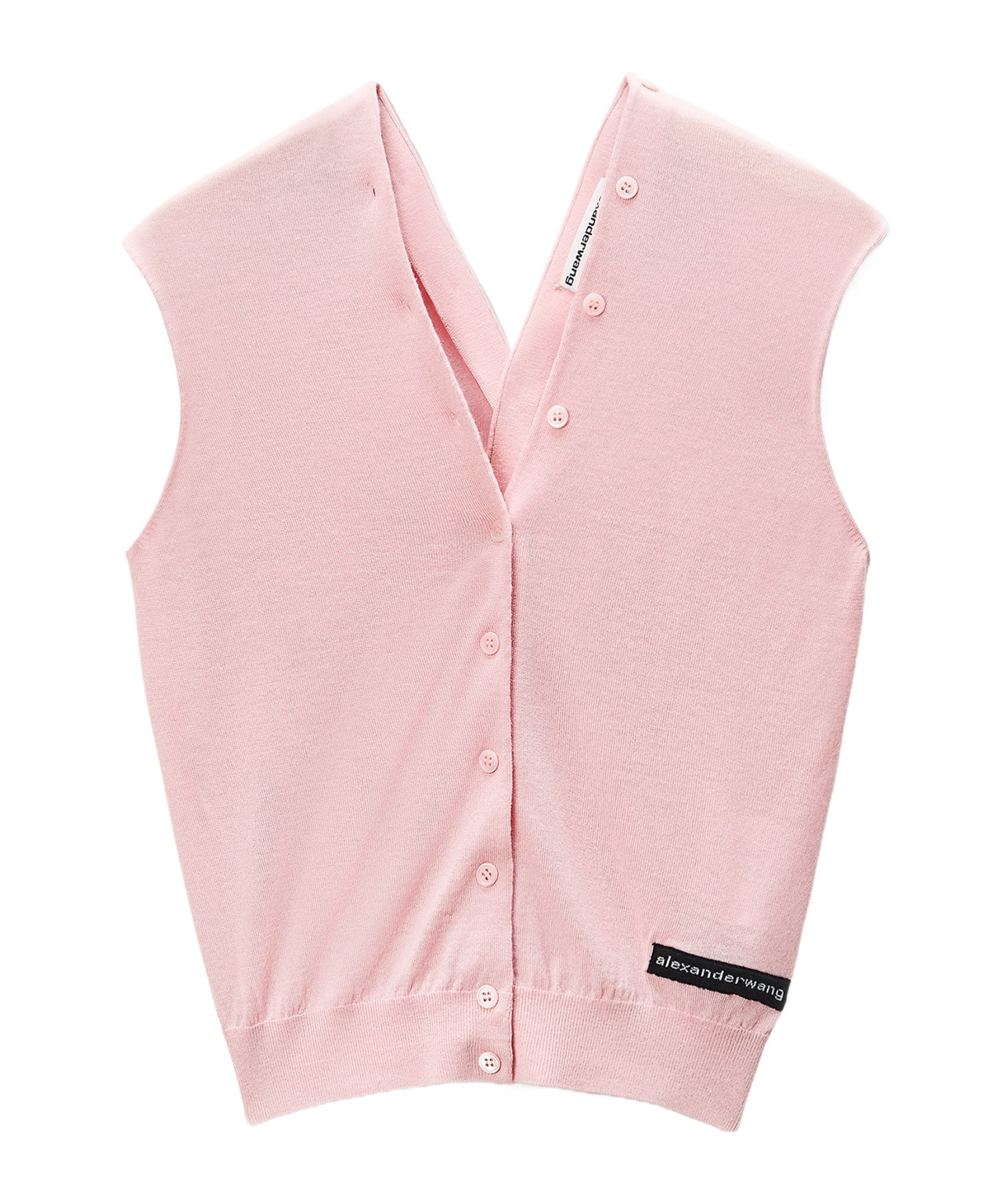 Alexander Wang Sleeveless Button-down Cardigan In Pink