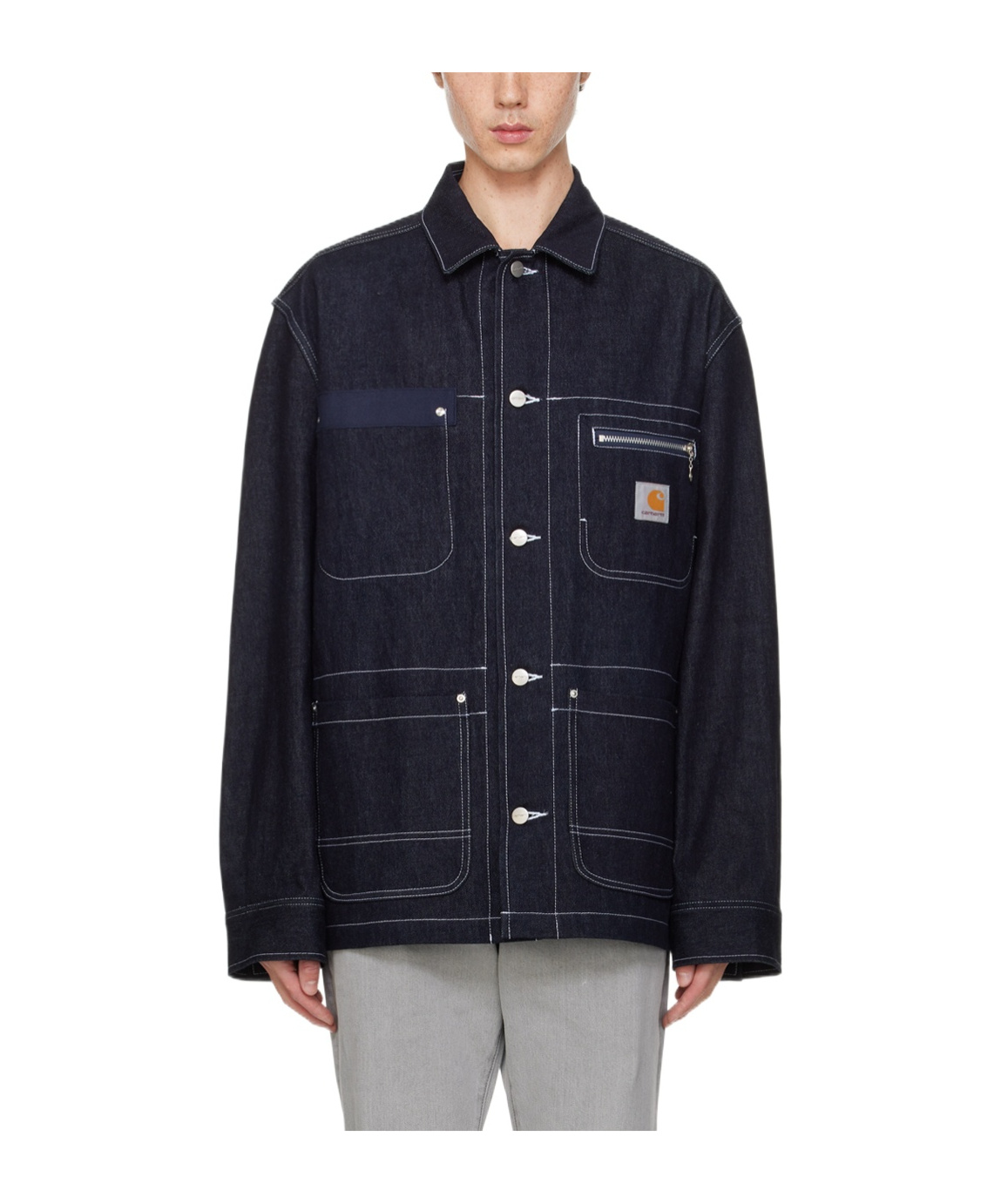 Junya Watanabe Indigo Carhartt Work In Progress Edition Denim Jacket In Black