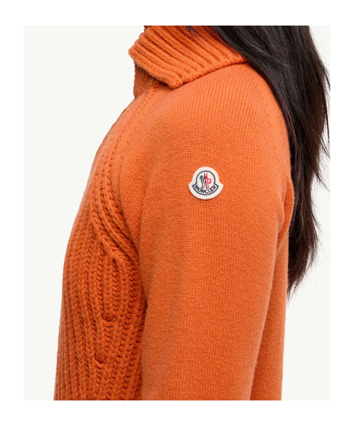 Moncler Wool And Cashmere Turtleneck Sweater In Orange