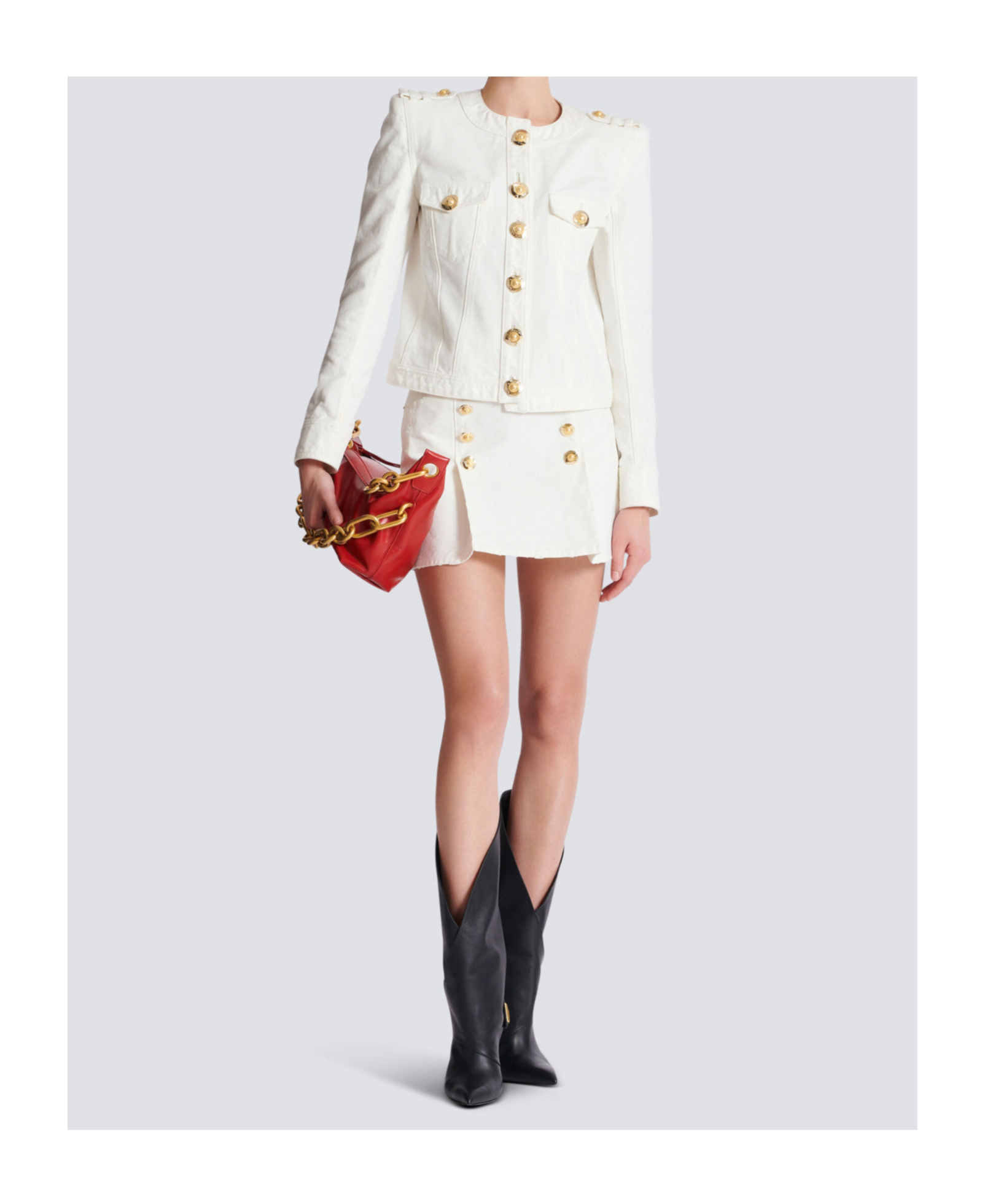 Balmain Cotton Cropped Jacket