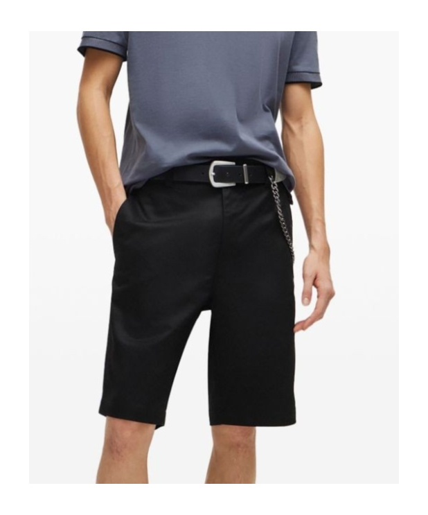 Hugo Boss Regular-fit Shorts With Slim Leg And Buttoned Pockets In Black