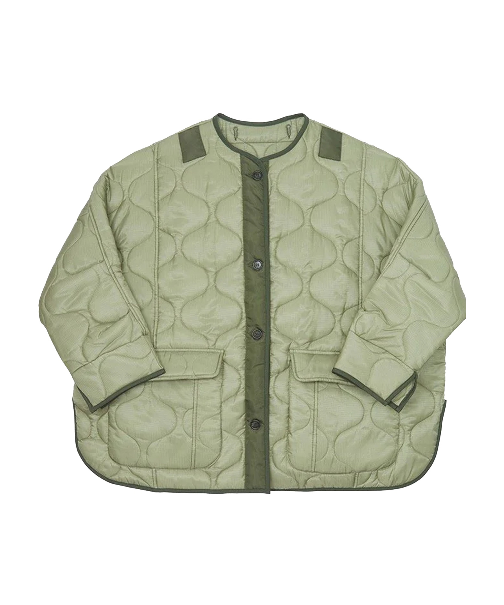THE FRANKIE SHOP TEDDY QUILTED JACKET - MOSS GREEN