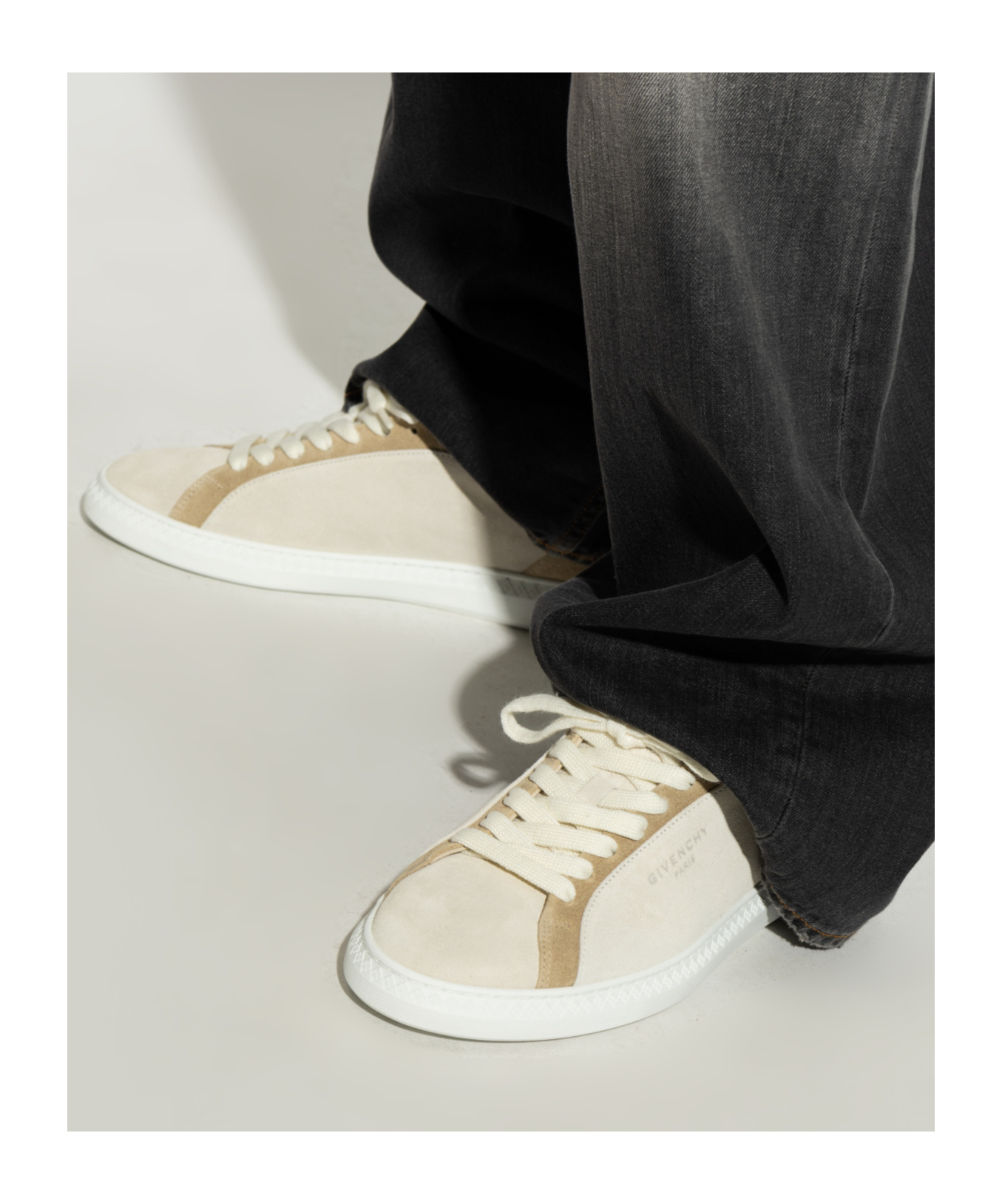 Givenchy Logo-debossed Suede Sneakers In White