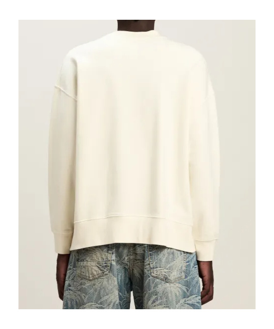 Palm Angels Cotton Crew Neck Sweatshirt With Teddy Bear Motif In White
