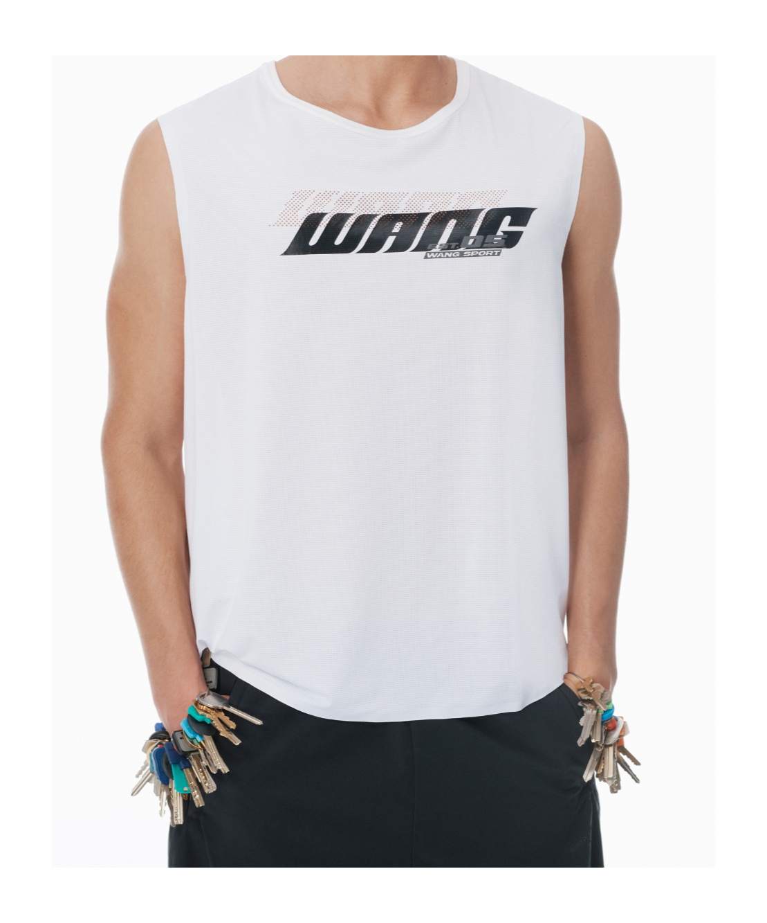 Alexander Wang White Graphic Logo Muscle Tank Top In White