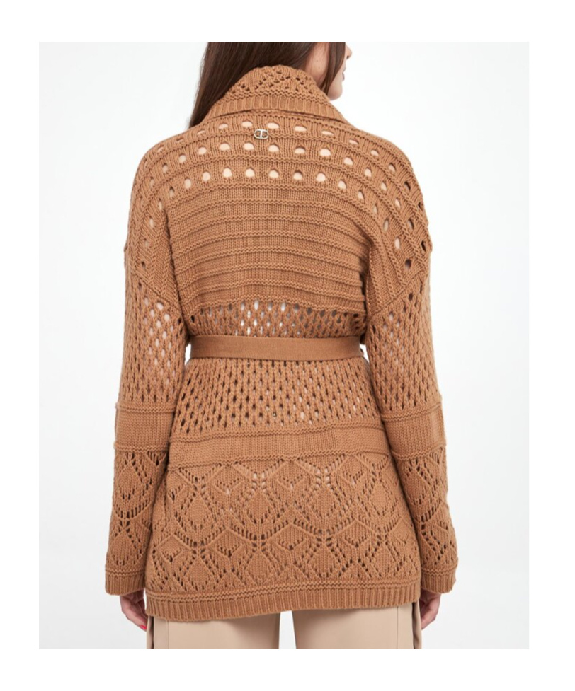Twinset Sequin Cardi-coat In Brown