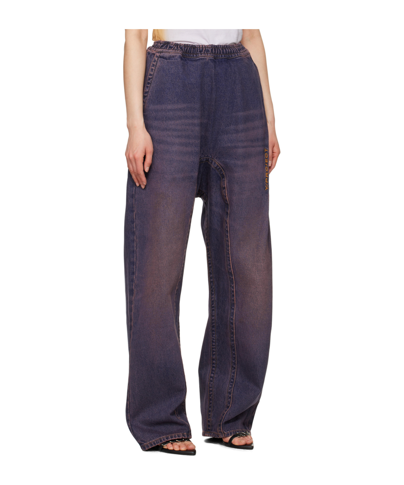 Y/project Logo Jeans In Black