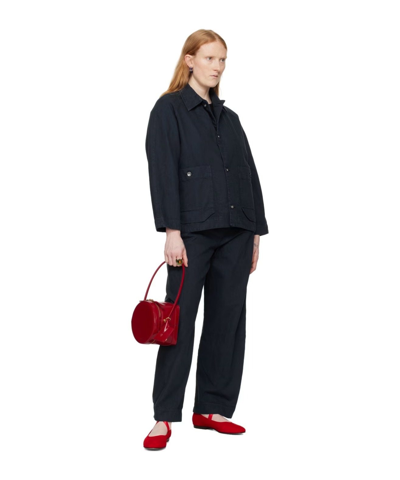 Henrik Vibskov Navy Delivery Denim Jacket In Black