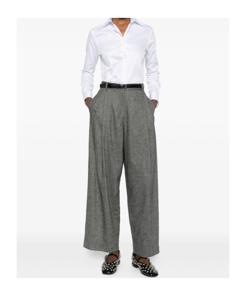 Mazzarelli Gea Button-down Long-sleeve Shirt In White