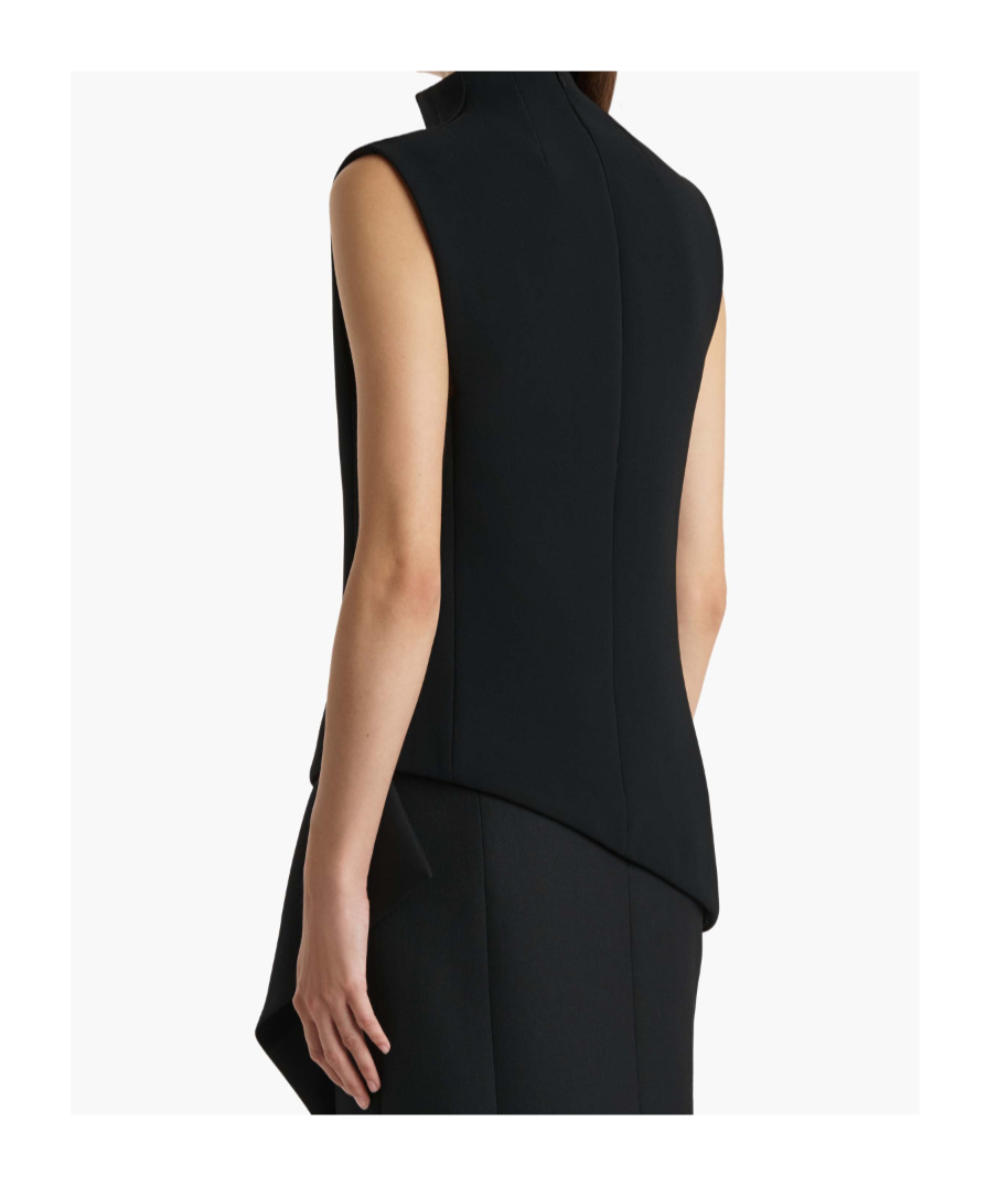 Khaite Asymmetrical Von Sleeveless Top In Black
