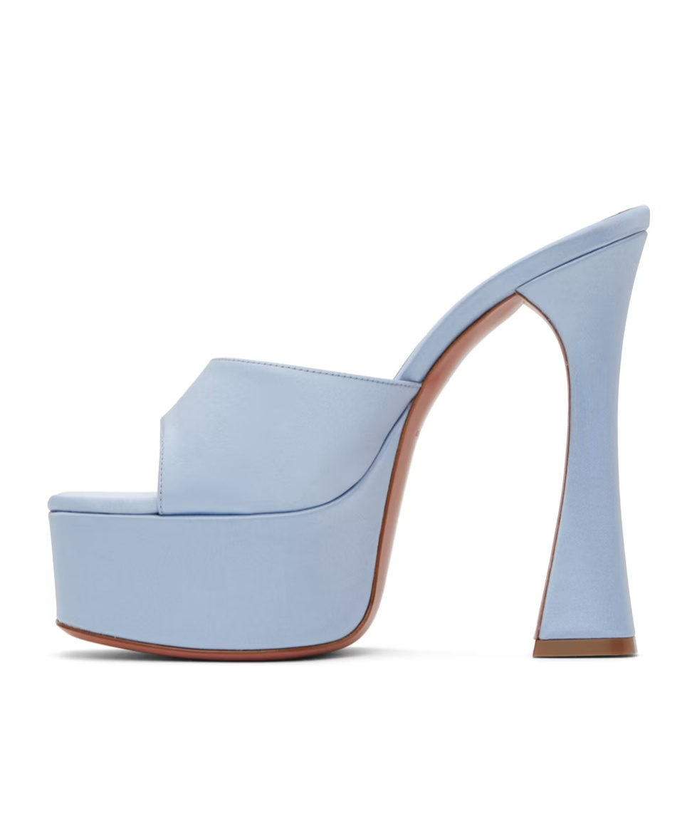 AMINA MUADDI DALIDA PLATEAU 140 SQUARE TOE HIGH-HEELED SANDALS 