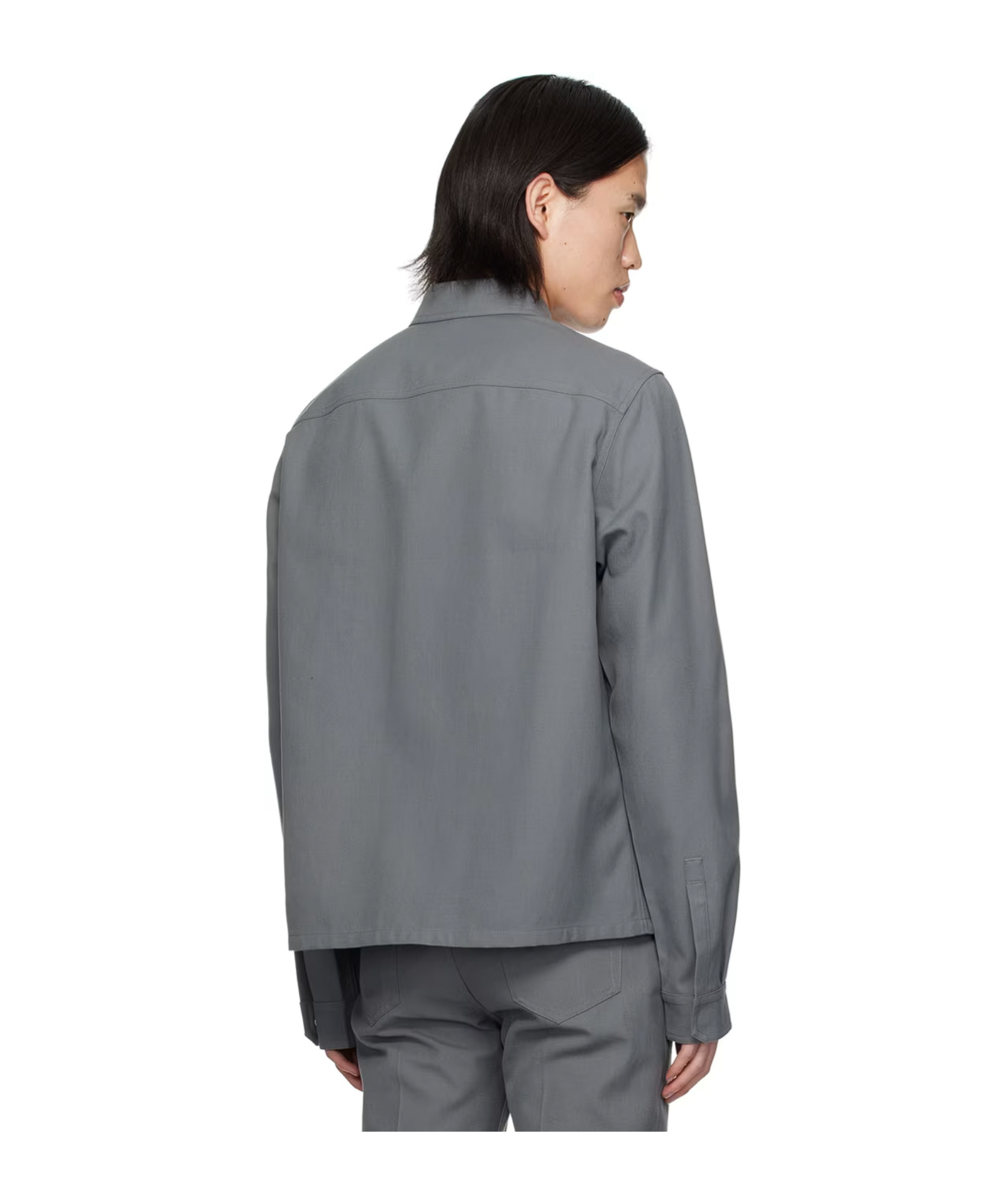 Rick Owens Performance Fabric Overshirt With Pockets In Gray